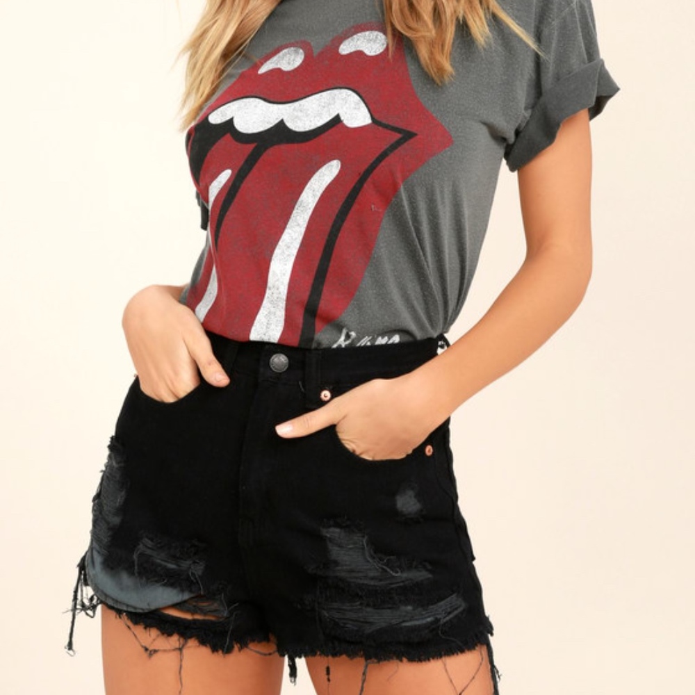 Wreck Shredded Cutoffs Black Medium